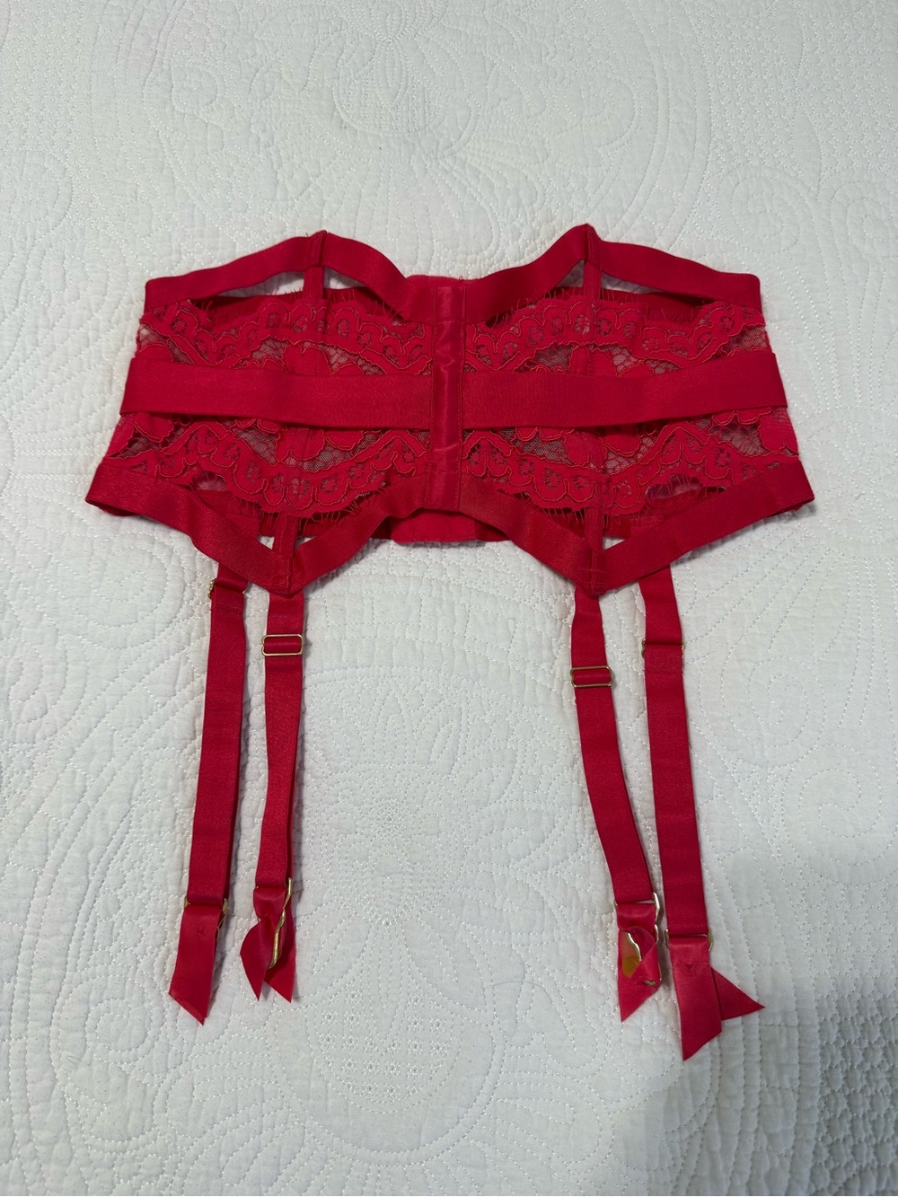 Victoria's Secret Red Lace Garter Belt